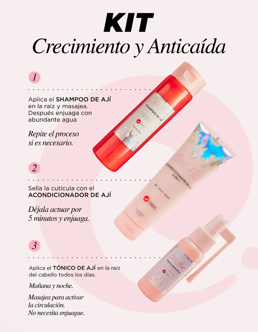 Kit Capilar línea de ají anticaída Click Hair