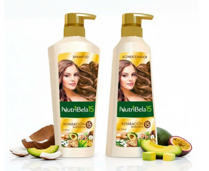 Nutribela 15 Reparacion Intensiva Shampoo 400mL + Acondicionador 400mL